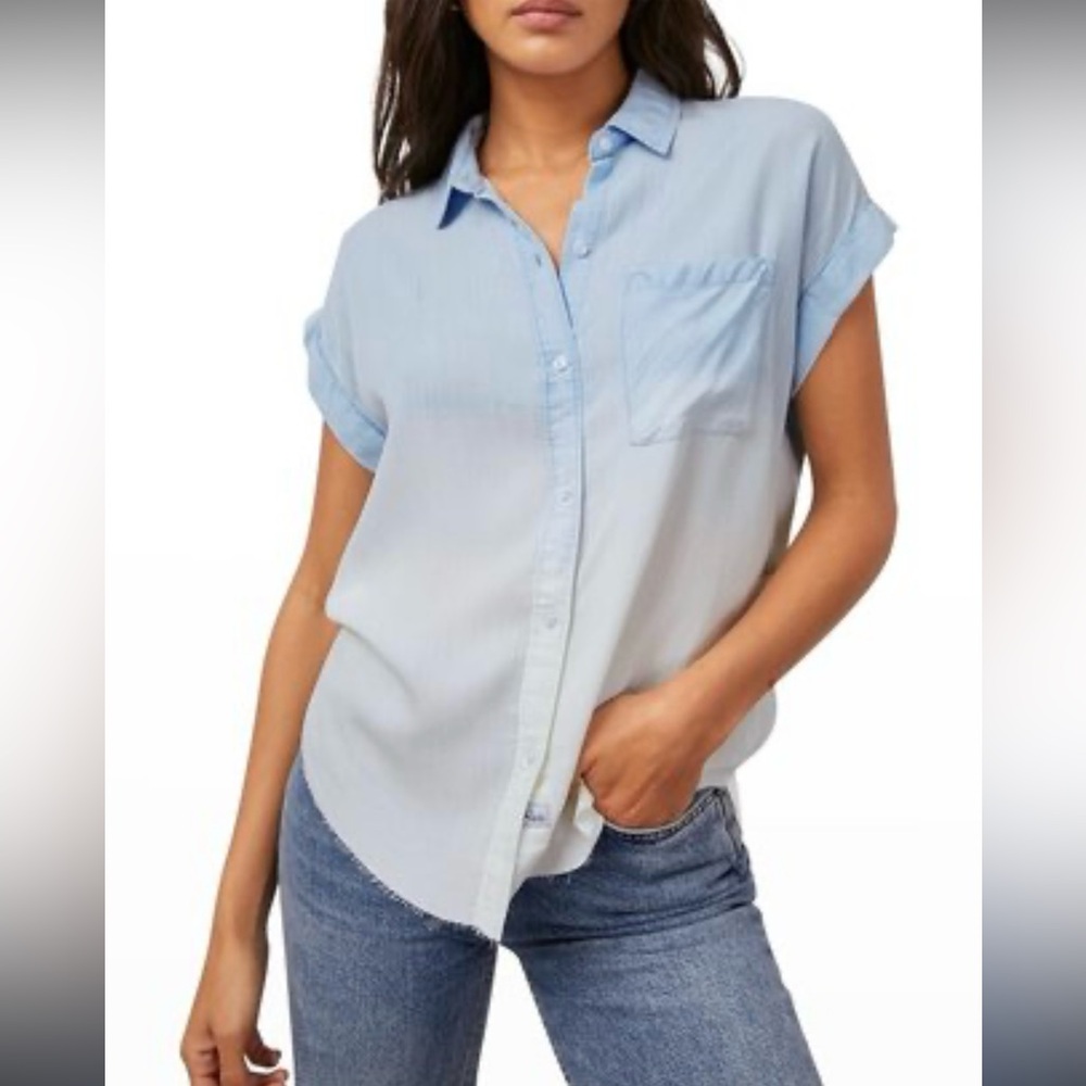 Rails Denim Soft Blouse Button Up - image 3